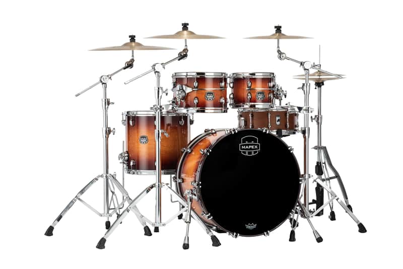 Mapex Saturn Evolution Exotic Classic Birch Exotic Sunburst Lacquer Chrome Hardware Drums 22x16_10x7_12x8_16x14 Shell Pack Auth Dealer image 1