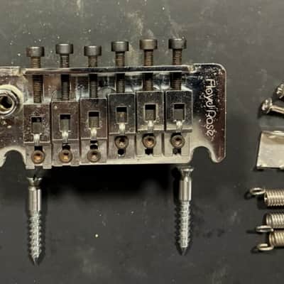 FLOYD ROSE® MADE IN GERMANY 80's CHROME "NFT" TREMOLO WITH MOUNTING HARDWARE. image 2