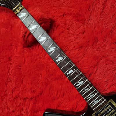 Rare Fernandes EX-85L Left Handed 1984 - Black - Explorer - Lightning Bolt Inlays - Set Neck - Made In Japan MIJ image 8