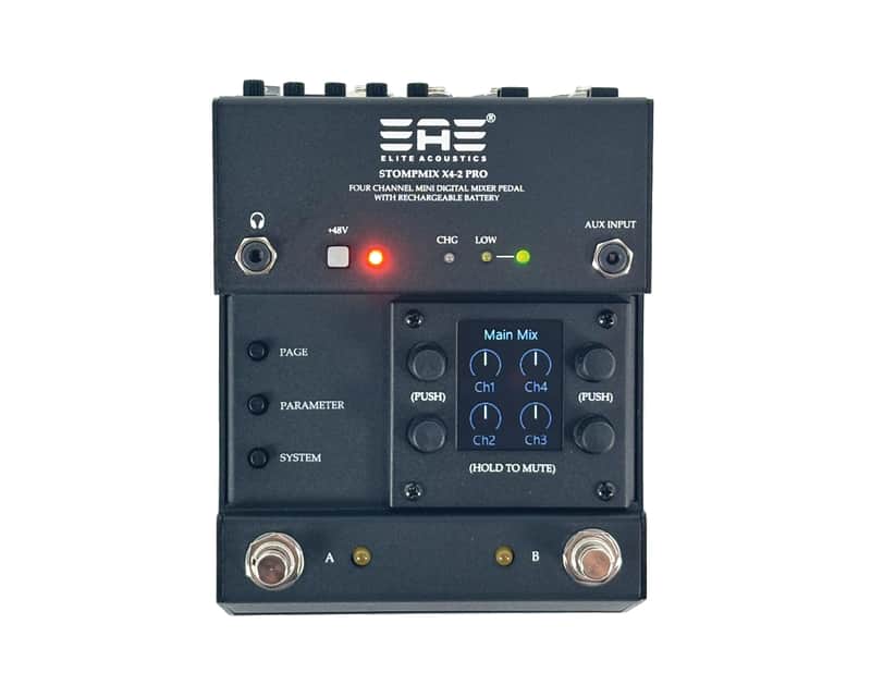 Elite Acoustics EAE StompMix X4-2 PRO OPEN BOX - Digital Pedalboard Mixer - Digital Mixer Pedal with LFP Battery image 1