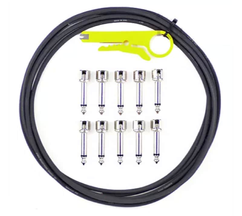 Evidence Audio SIS Black Monorail High End Pedalboard Patch Cable Kit (30 Plugs + 20 ft Cable) image 1