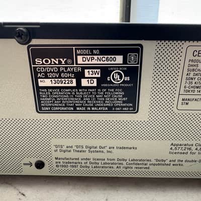 Sony DVP-NC600 5-Disc Carousel Changer CD/DVD Power Tested No Remote image 9