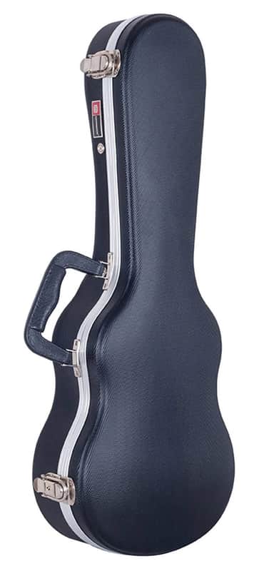 Crossrock 4 Strings Concert Ukulele ABS Hard Case with Aluminum Valance,Black image 1