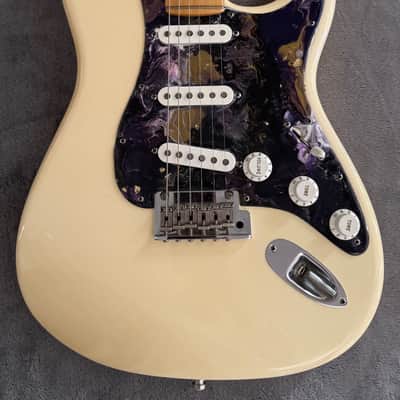 Fender American Stratocaster 2011 Olympic White USA w/ Custom Marbled Pickguard image 1