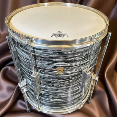 Ludwig No. 996-1 Club Date Outfit 8x12" / 14x14" / 14x20" Drum Set with Keystone Badges 1964 - 1968 - Oyster Black Pearl image 9