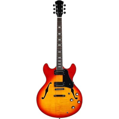 Sire Larry Carlton H7 Semi-hollowbody Electric Guitar, Cherry Sunburst image 5