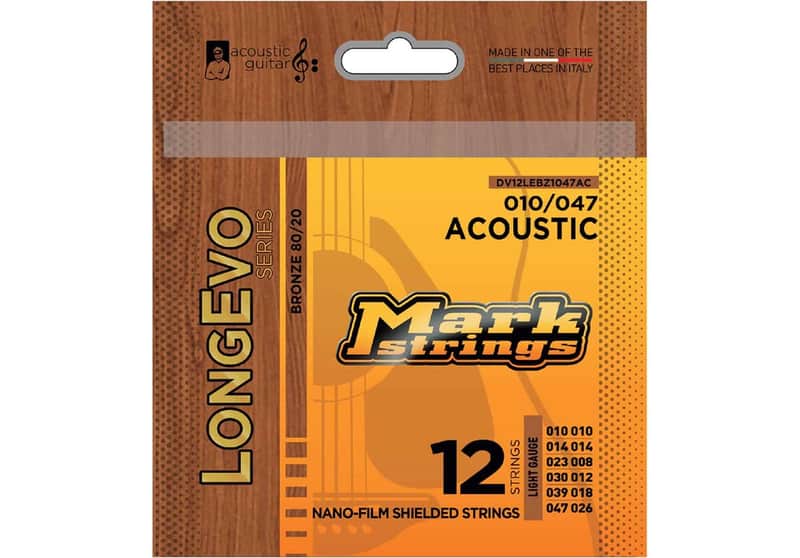 Markbass DV12LEBZ1047AC LongEvo Acoustic 80/20 Bronze 12-string 10-47 010 010 014 014 023 008 030 012 039 018 047 026 image 1