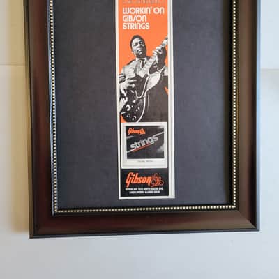 1973 Gibson Guitars Color Promotional Ad Framed B B King Lucille Original