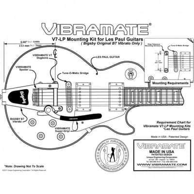 Vibramate V7 Gold Mounting Kit for Bigsby B7 carved Guitars with StopTail image 4
