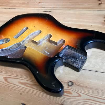1970s Columbus Electric Guitar Stratocaster Body Used Roadworn image 2