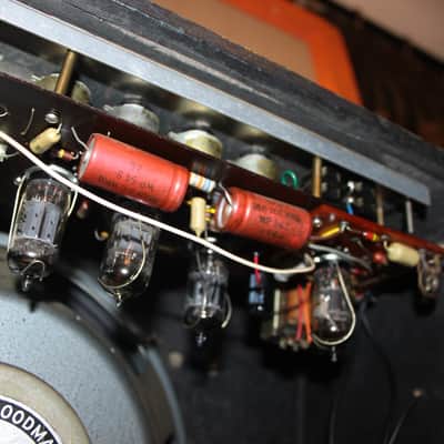 Vintage 1967 Selmer Vanguard Black Silver 15w Valve Amplifier w/ Pedal MINT image 11
