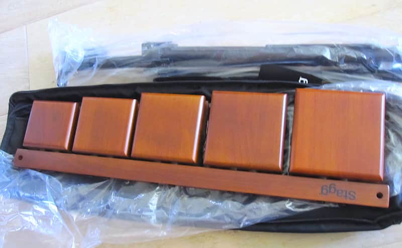 Temple Blocks Set with Stand and Bag - NOS image 1