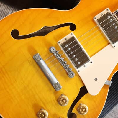 Minty! 2015 Gibson Memphis ES Les Paul Semi-Hollow Electric Guitar Figured Lemonburst + COA OSHC image 5