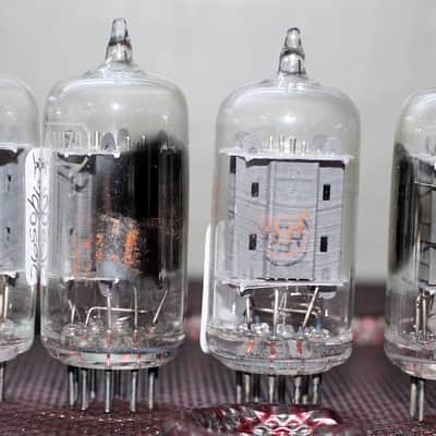 RCA 12AU7 ECC82 PERFECT MATCH QUARTET CLEAR TOP SIDE GETTER LONG PLATE TEST NOS++ VINTAGE 1960'S image 1