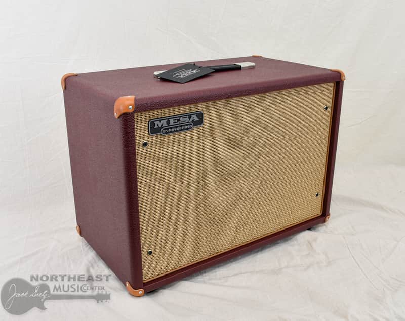 Mesa Boogie 1x12 Wide Body Compact Cabinet Closed Back - British Cabernet Bronco, Tan Jute Grille image 1