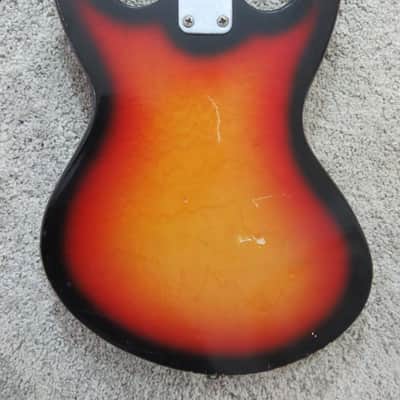 Vintage 1960s Teisco Audition Sunburst Guitar 1 Pick Up Gold Foil Small Body image 9