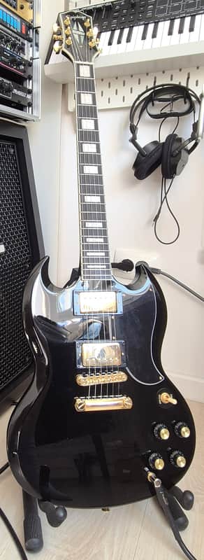Epiphone SG Custom 2024 - Ebony - 490R & 498T - Mustard image 1