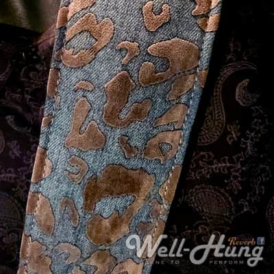 Well-Hung Denim Demon! 3" Wide Padded Leather & Denim Guitar Strap image 7