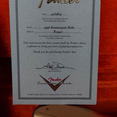 2005 Fender Custom Shop 50th Anniversary '56 Relic Stratocaster COA! (346) image 7