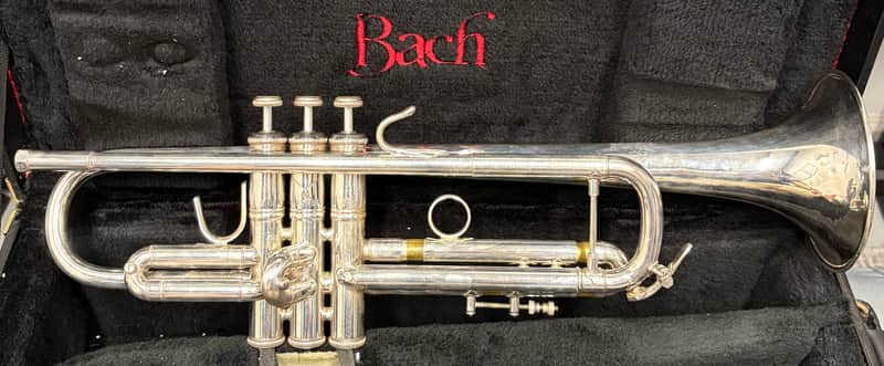 Bach Stradivarius Trumpet Model 37G, Silver Finish, Gold Brass Bell image 1