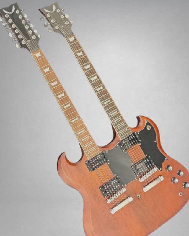 Dean Gran Sport Double Neck Worn Brown image 1