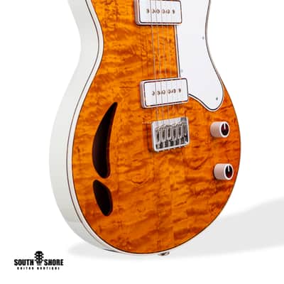 Heatley Guitars Beaumont, 2022 Amber/Ivory, Wolftone P-90's NEW (Authorized Dealer) image 1