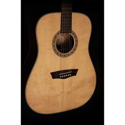 Washburn D7S Harvest Dreadnought Acoustic Guitar. Natural Gloss image 4