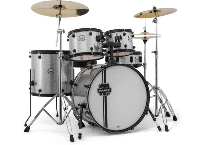 Mapex Voyager Rock 5-Piece Drum Kit with Hardware (Silver Sparkle) image 1