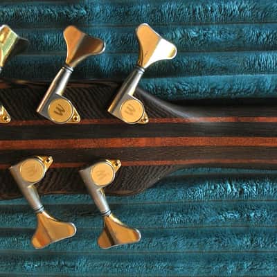 Warwick Streamer Bass Original NOS tuners 5 string 3+2 Made by Gotoh 1990s Gold image 6
