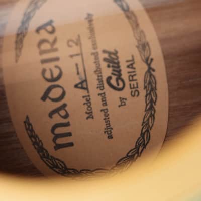 Guild Madeira A-12 acoustic 12 string guitar 1970's - natural image 11