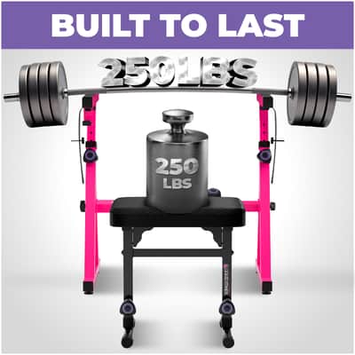 Liquid Stands Heavy Duty Keyboard Stand and Adjustable Bench Chair Set - For 54-88 Key Electric Pianos (Pink) image 3