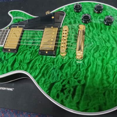 Gibson Les Paul Custom 5A Quilt Top in Transparent Green Gloss Made to Measure 2024 image 4