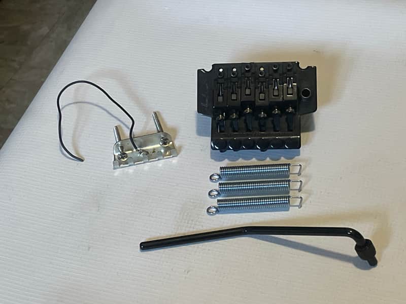 2000's Jackson Dinky Guitars JT-580LP Black Licensed Floyd Rose Tremolo Guitar Bridge image 1
