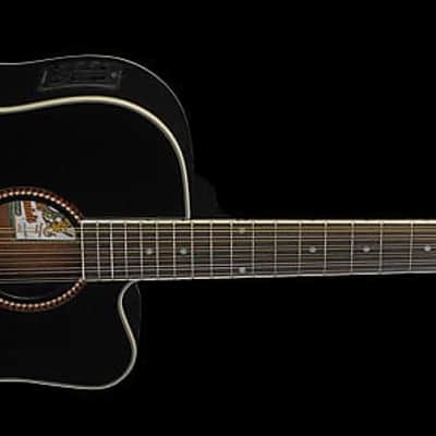 Oscar Schmidt OD312CEB Dreadnought Cutaway Style Mahogany Neck 12-String Acoustic-Electric Guitar image 2