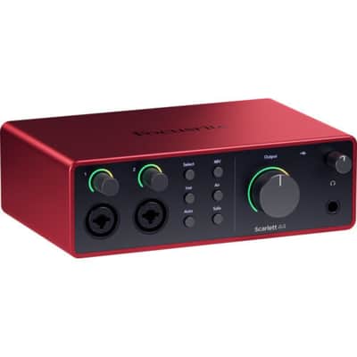 Focusrite Scarlett 4i4 USB-C Audio/MIDI Interface (4th Gen) Bundle with Studio Monitor Headphones, MXL 550/551 Microphone Ensemble Kit, Pop Filter, Mic Stand, Headphone Holder and 2x XLR Cable image 2