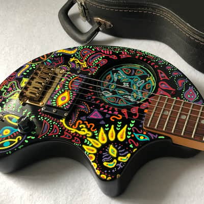 ☣️Mini Hide☣️ Fernandes YELLOW HEART ZO-3 X JAPAN custom hide with Spread Beaver MG。 Burny 松本秀人Jr HE image 2