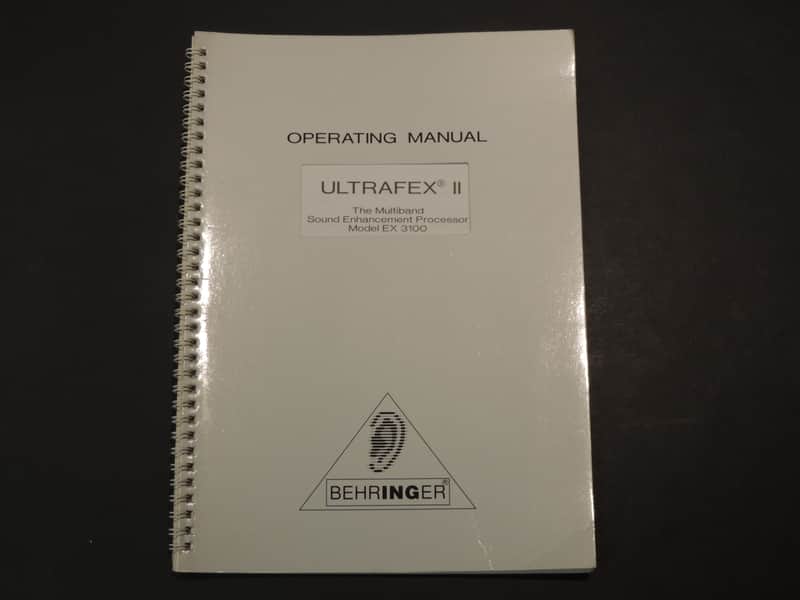 Behringer Ultrafex II Operating Manual