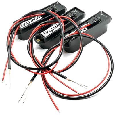 Active Strat / Single Coil Noiseless SSS Pickup Set by DFG, Noise Free ~ Ceramic Magnet Style, Black image 4