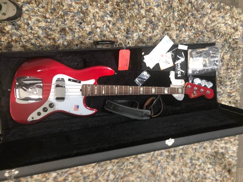 Fender 50th Anniversary Jazz Bass with Matching Headstock 2010 - Candy Apple Red image 1
