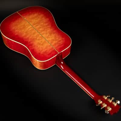 2014 Gibson Limited Edition Hummingbird Quilt - Heritage Cherry Sunburst | USA Bozeman Custom Dreadnought Acoustic Guitar L.R. Baggs Pickup | OHSC image 14