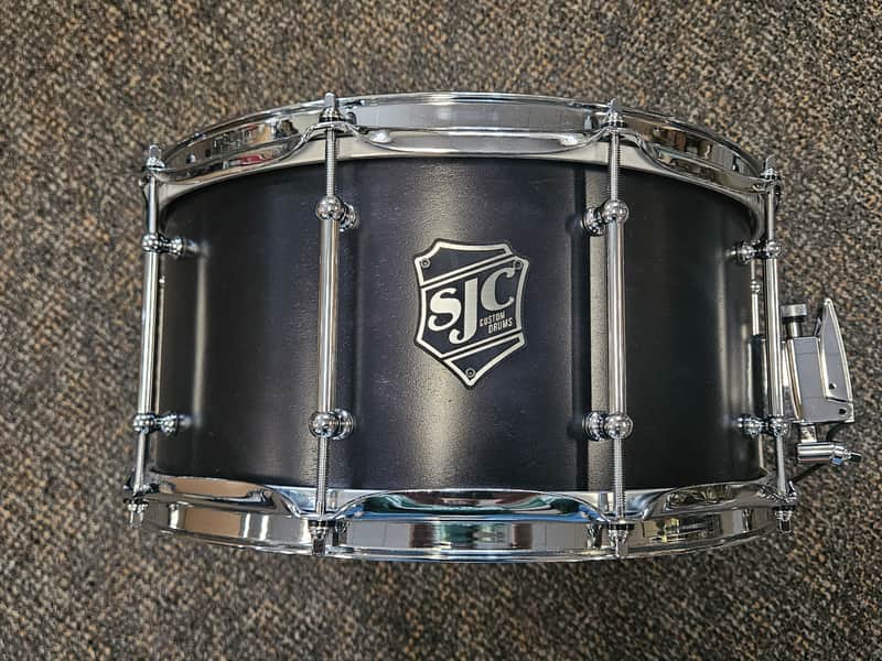 SJC Custom Maple Snare Drum 2023 Black 7x14 image 1
