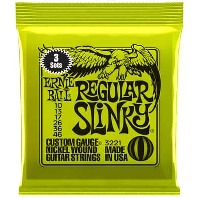 Ernie Ball 3 Pack Regular Slinky Nickel Wound Electric Guitar Strings - 10-46 Gauge image 1