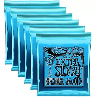 Ernie Ball 2225 Extra Slinky Nickel Electric Guitar Strings 10-46 Gauge (6PK) image 1