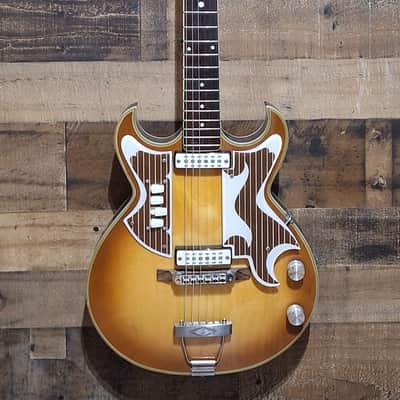 1961 Eko 360/2V Florentine Semi-Hollow Body - Lemon Burst - image 2