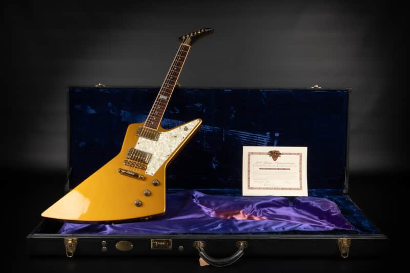 1994 Gibson 100th Anniversary Centennial '58 Reissue Explorer - Gold | USA Limited Edition #5 of 100 Real Gold Plated Hardware Diamond Inlays | CoA OHSC