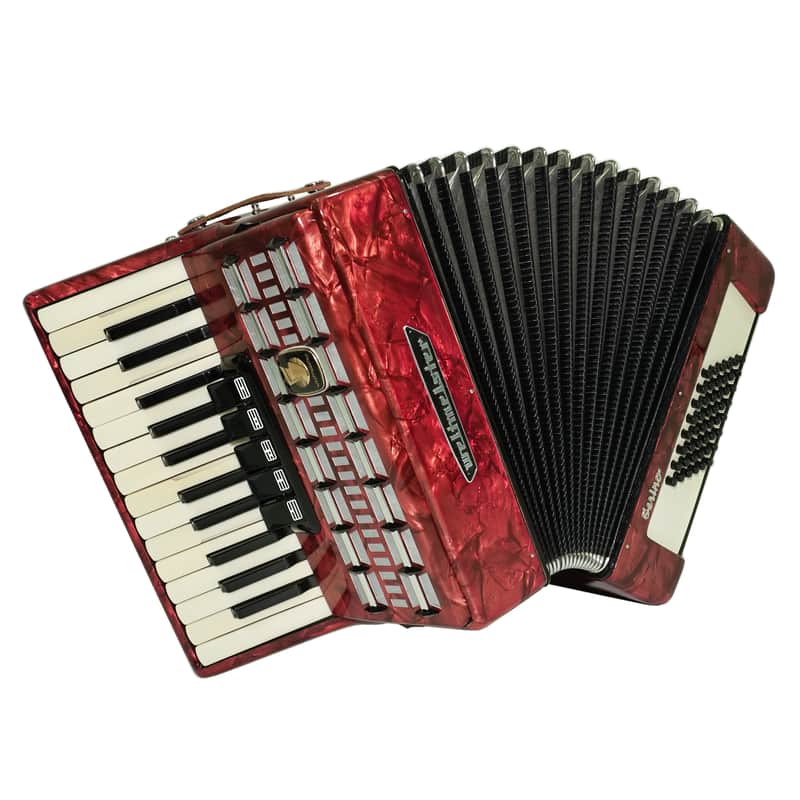 Vintage Weltmeister Serino 48 Bass Lightweight Piano Accordion for Beginners Children Kids, made in Germany Small Accordian with New Straps, 2735 image 1