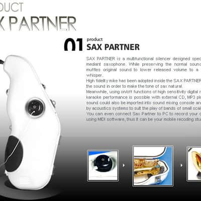 White Electronic Alto Saxophone Mute Silencer Sax Partner for sax players indoor image 6