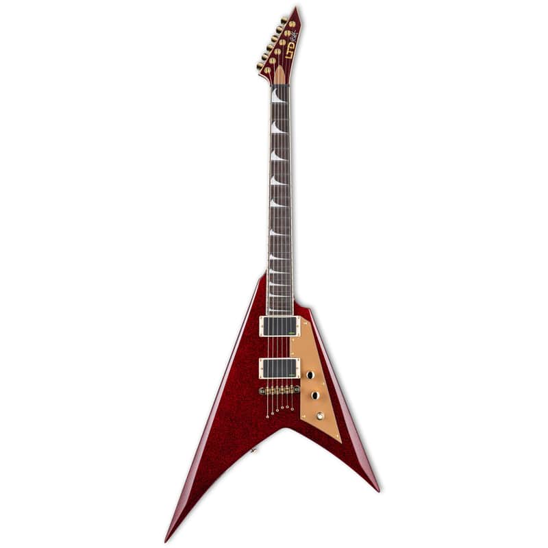 ESP LTD KH-V Kirk Hammett Electric Guitar - Ebony Fretboard, Red Sparkle image 1