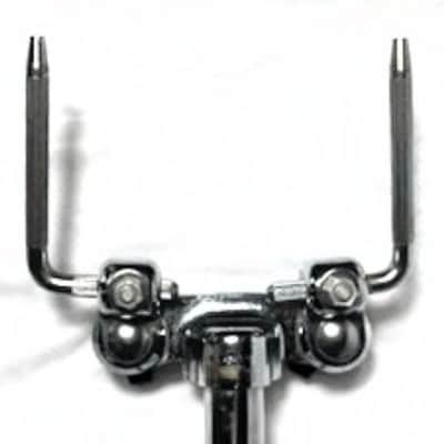 Ludwig 70s 781-2 19" Double Tom Holder w/3D Printed Reproduction #2847 Ludwig Logo Black T-Handles  - LDTH-106 image 7