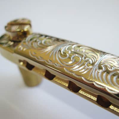 Gold Vintage Engraved Top Les Paul SG Style Guitar Tune O Matic Stopbar Tailpiece image 5